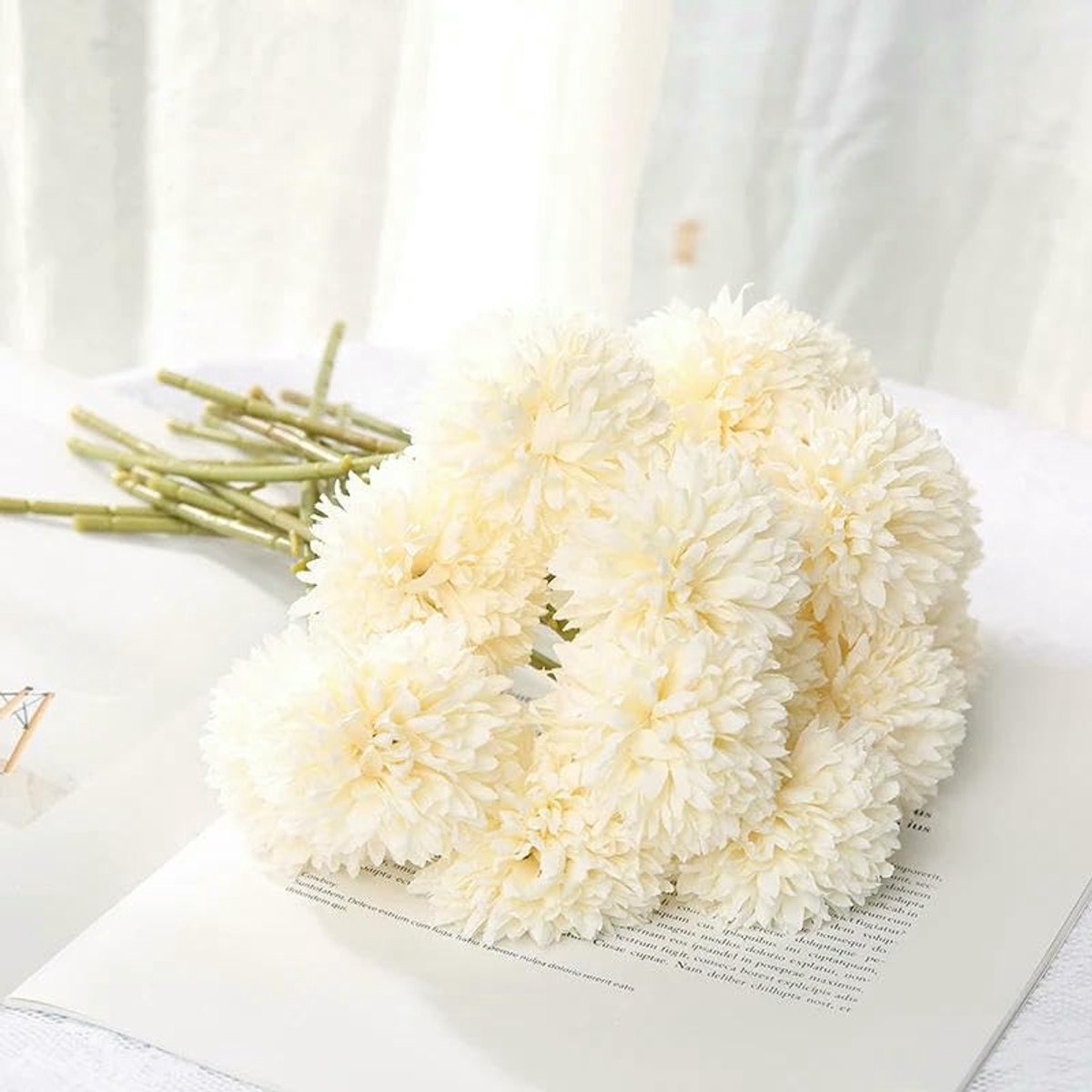 Kunsthortensia's - Beige - 5 Stuks
