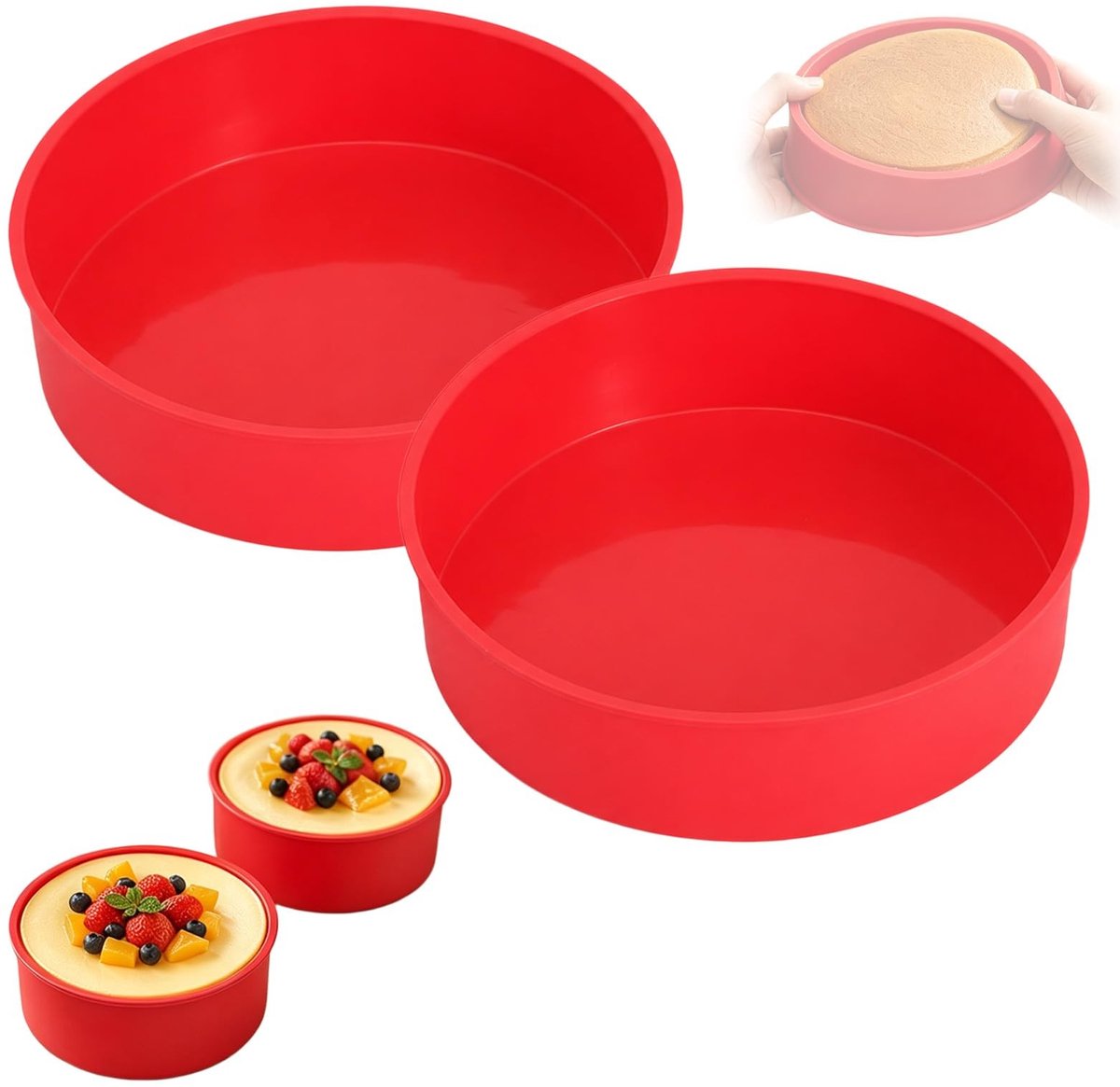 15 cm ronde siliconen bakvorm - BPA-vrij - 2 stuks