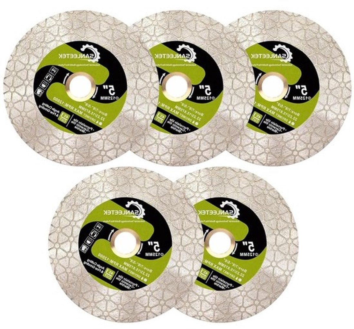 Diamantdoorslijpschijf - Slijpschijf Tegels - Keramiek Zagen - Driehoekig Design - 125 mm - Zilver