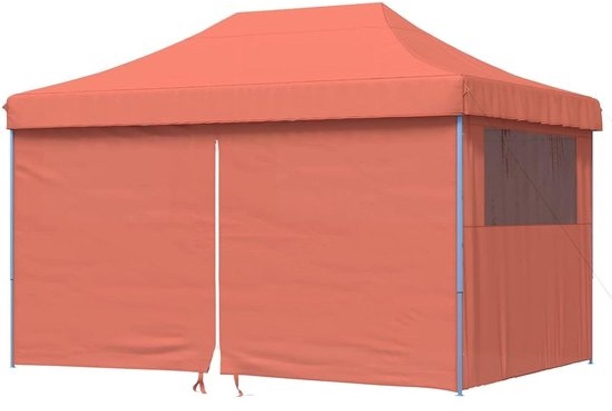 Partytent Pop-up - Paviljoentent Opvouwbaar - Feestelijke Bijeenkomsten - Snelle Opbouw - 292 x 440 x 315 cm - Terracotta