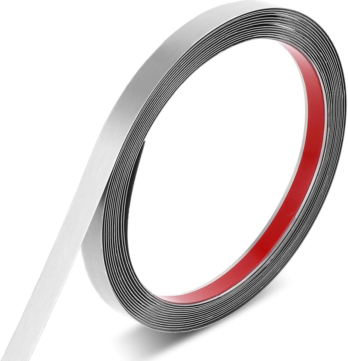 Brushed Metal Frame, Zelfklevende RVS Wandbekleding voor Haard, Spiegel en Meubels (Zilver, 5 x 1 inch) - Duurzaam, Modern en Veelzijdig