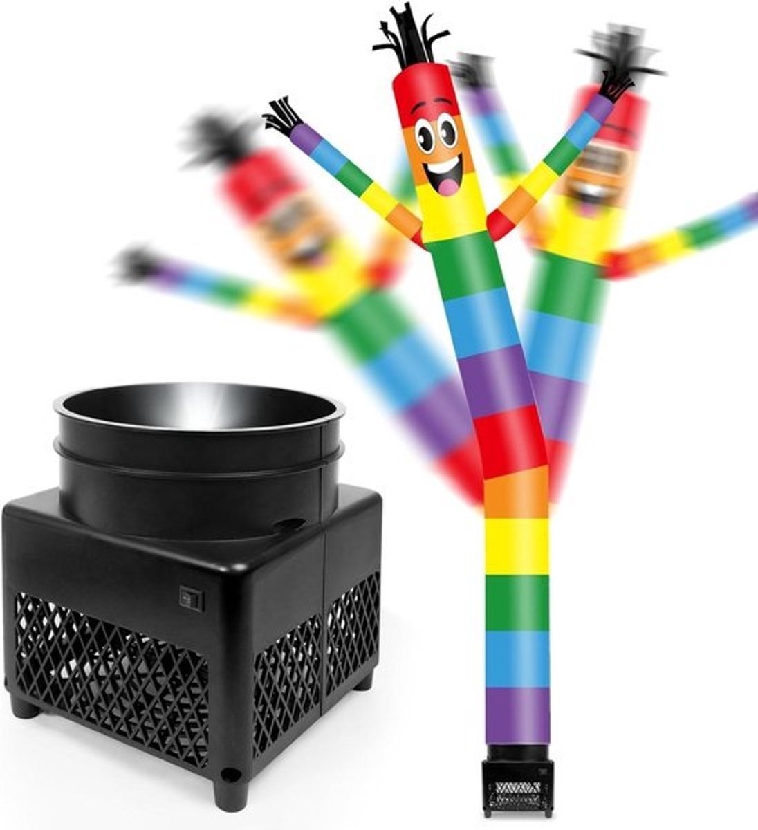 Opblaasbare Regenboog Danser - Lucht danser Wacky Waving - Zakelijke Promotie - Ingebouwde LED Verlichting - 1.8 meter - Regenboog