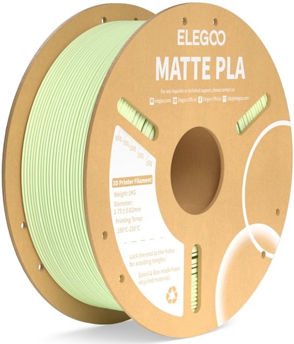 Solidchoice - Matte PLA Filament voor 3D Printers, Mintgroen, 1kg