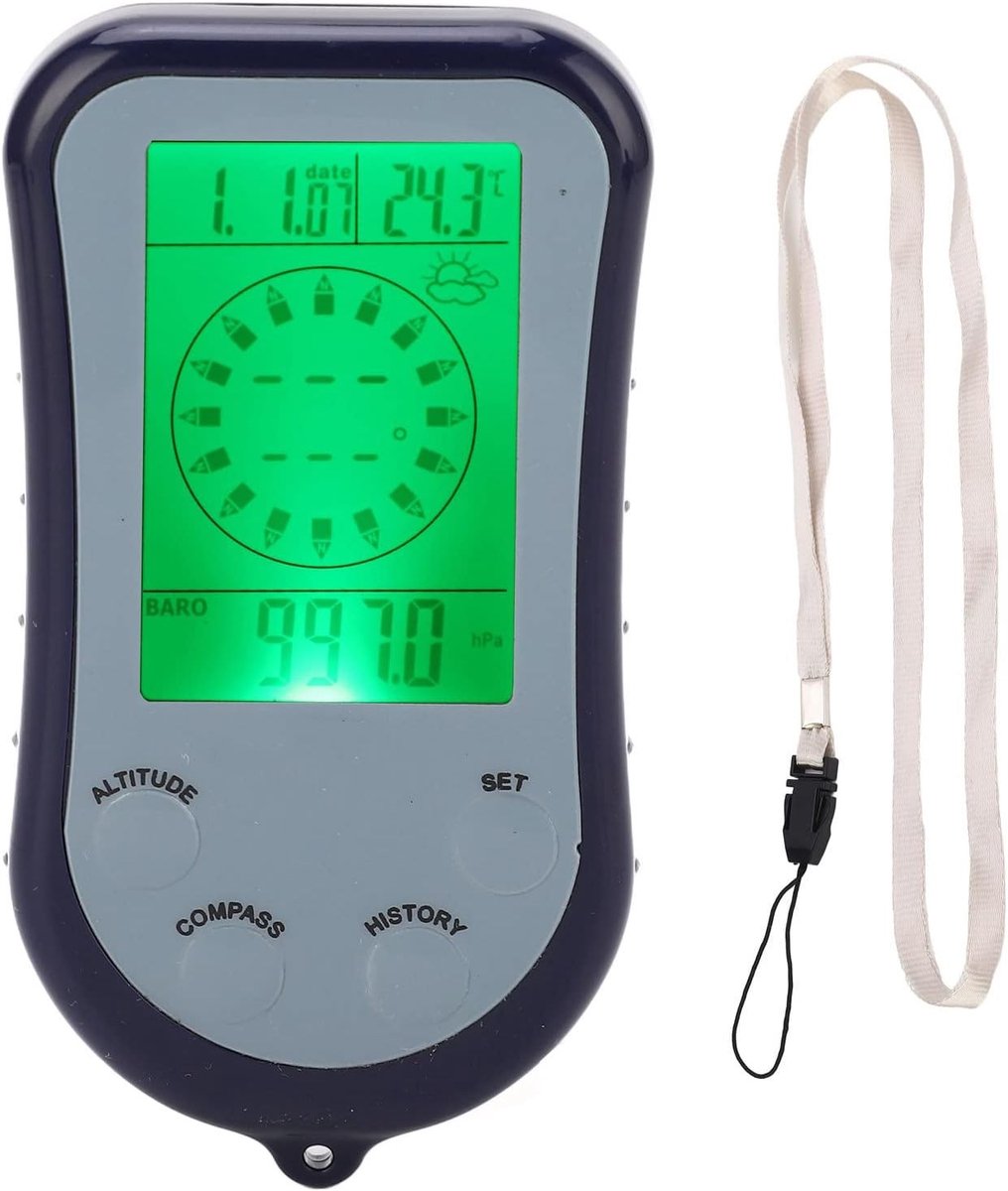 Digitale Altimeter, Barometer, Kompas en Thermometer voor Buitenactiviteiten en Bergbeklimmen