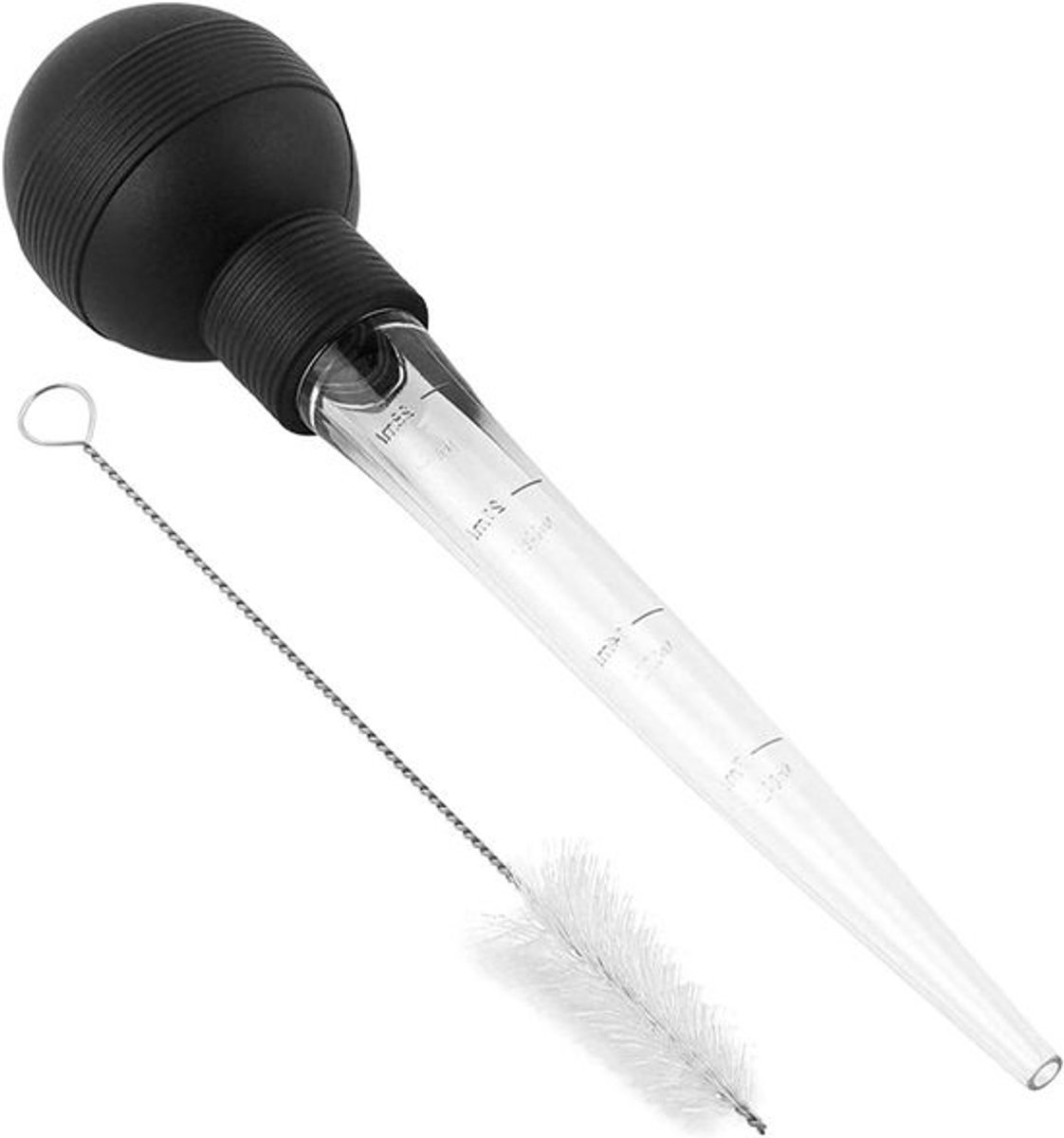 Kalkoen Injector - Vlees Spuit Rijgen - Smaak Toevoegen Vlees - Roestvrij Staal - 15 cm - Zilverkleurig
