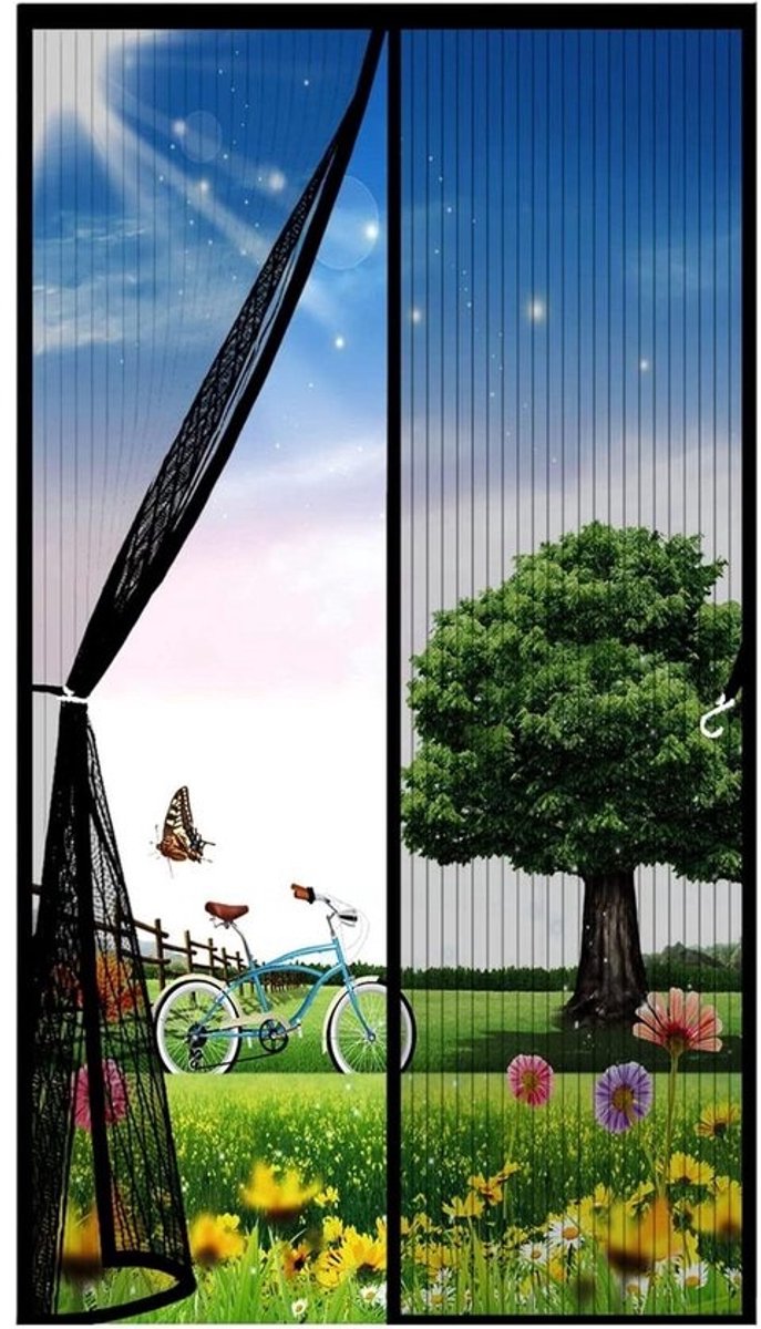 Magnetisch Vliegengaas - Horren Gordijn - Insecten Buiten Houden - Zelfsluitend Met Magneten - 205x265 cm - Zwart