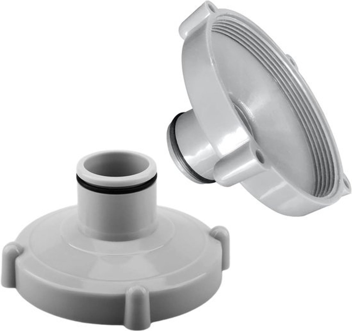Zwembad Zuigadapter - Pool Reiniger Adapter - Zwembad Onderhoud - Snelle Reiniging - 2 stuks - Grijs