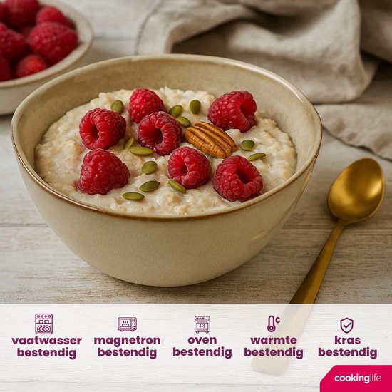 Cookinglife Serviesset Sabi Beige 18-delig / 6 personen - 6 dinerborden, 6 ontbijtborden en 6 kommen — afbeelding 2