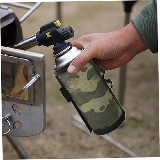 Gasfles Opbergtas voor Camping - Zwart Camouflage — afbeelding 4