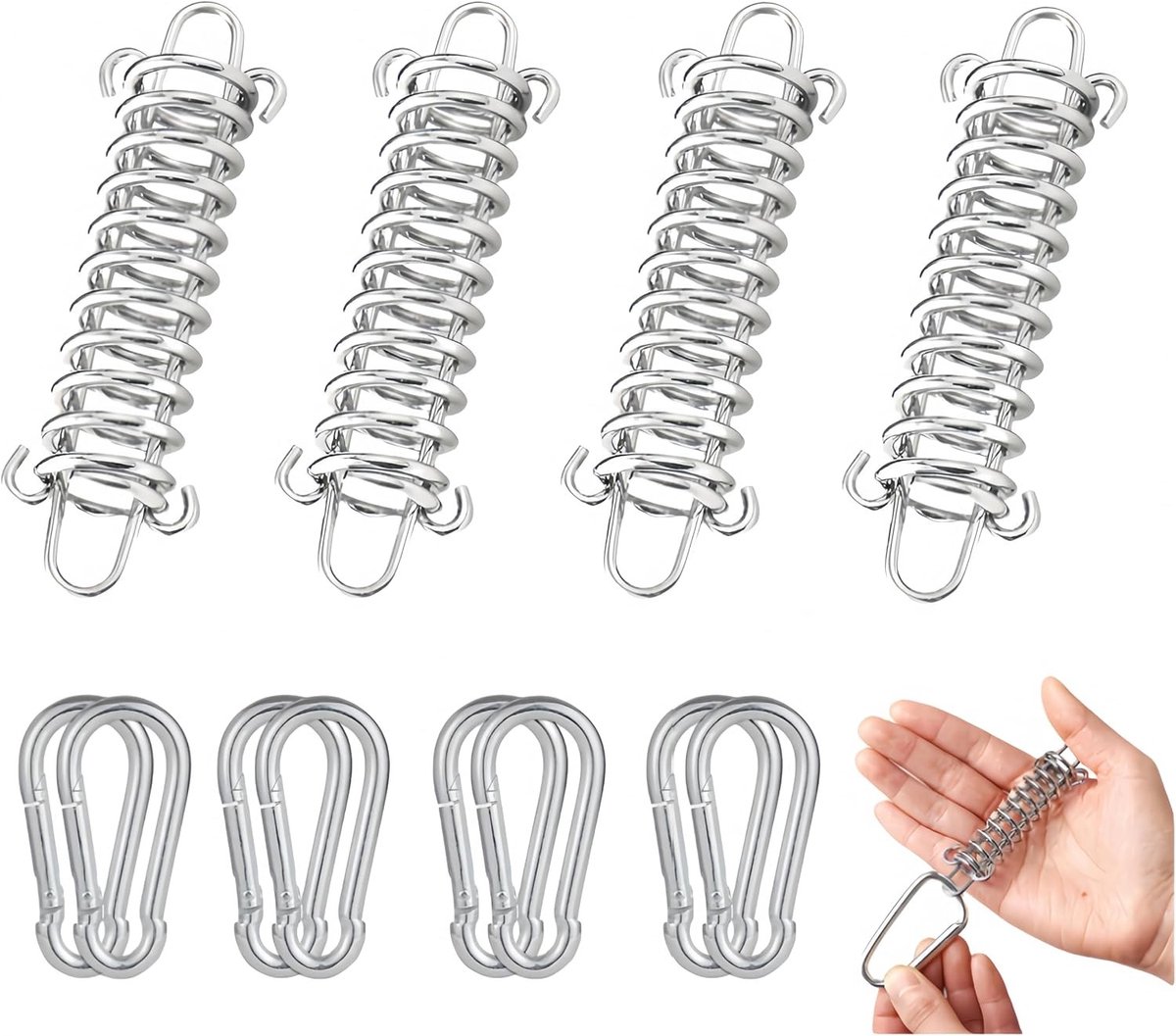 Camping Tent Accessoires: 4 Spanning Tensioners, Rvs Haakjes en 8 Clips voor Strand en Zeilen