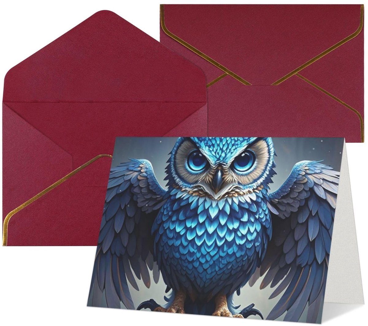 Verjaardagskaarten met Enveloppen - Blauwe Uil