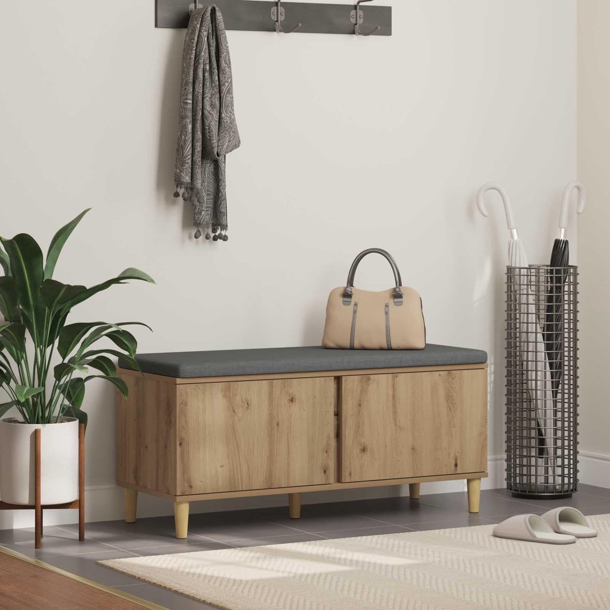 Bank met Opbergruimte en Kussens - Artisan Eiken
