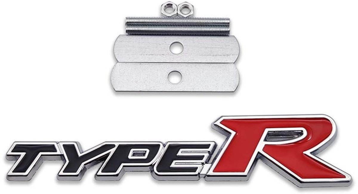 Auto Embleem Type-R - 3D Racing Badge in Zwart en Rood