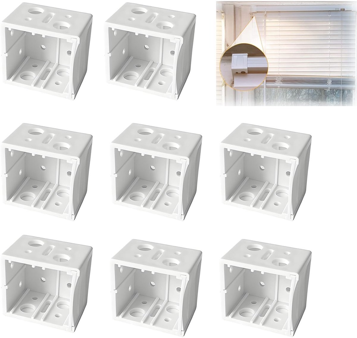 Venetiaanse Blind Fittings Beugels - Wit Vierkante Montagebeugels