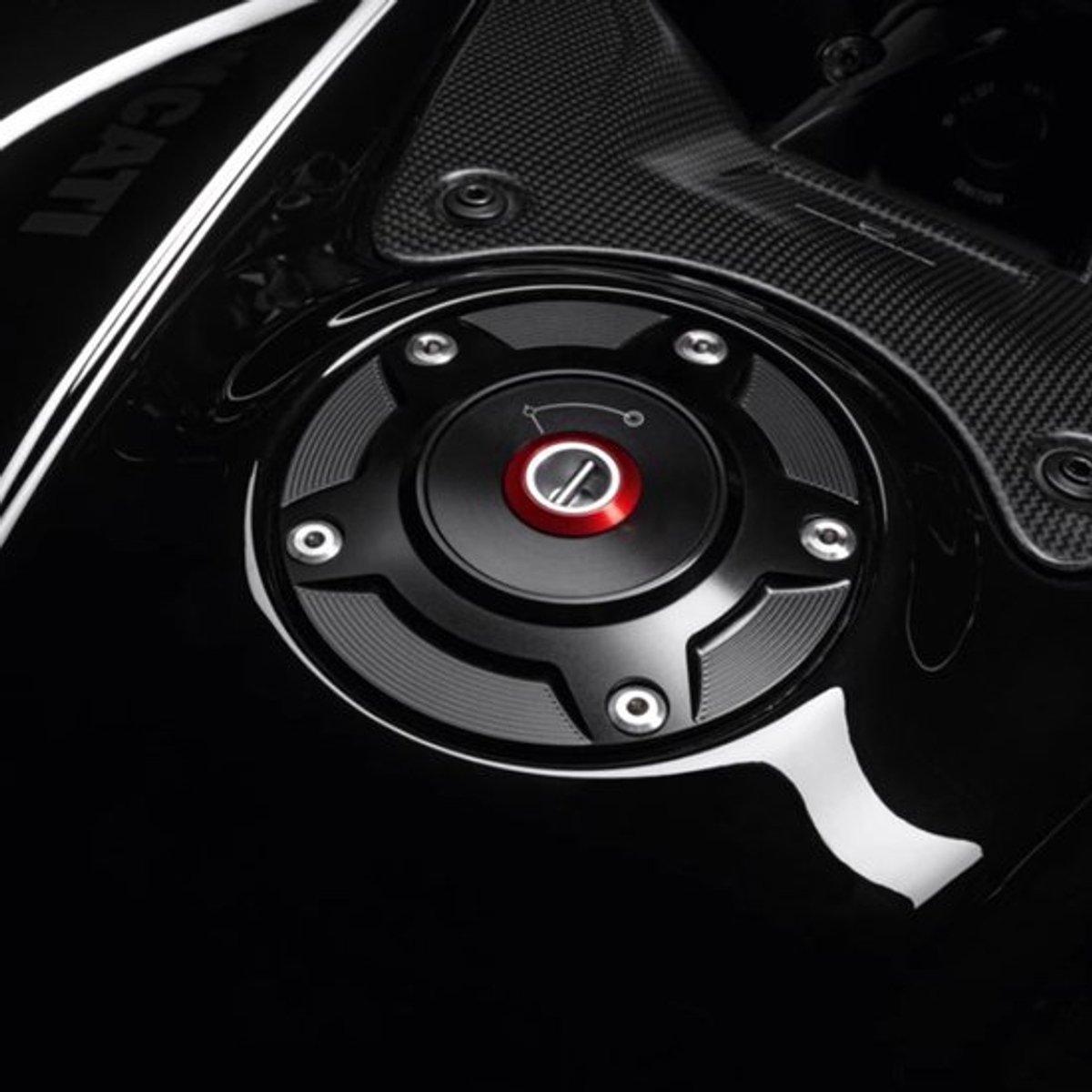 Brandstof Tankdop Billet Aluminium - Quick Release Voor Ducati Motoren - Lichtgewicht 0.3 Kg - Compact - Motor Accessoire