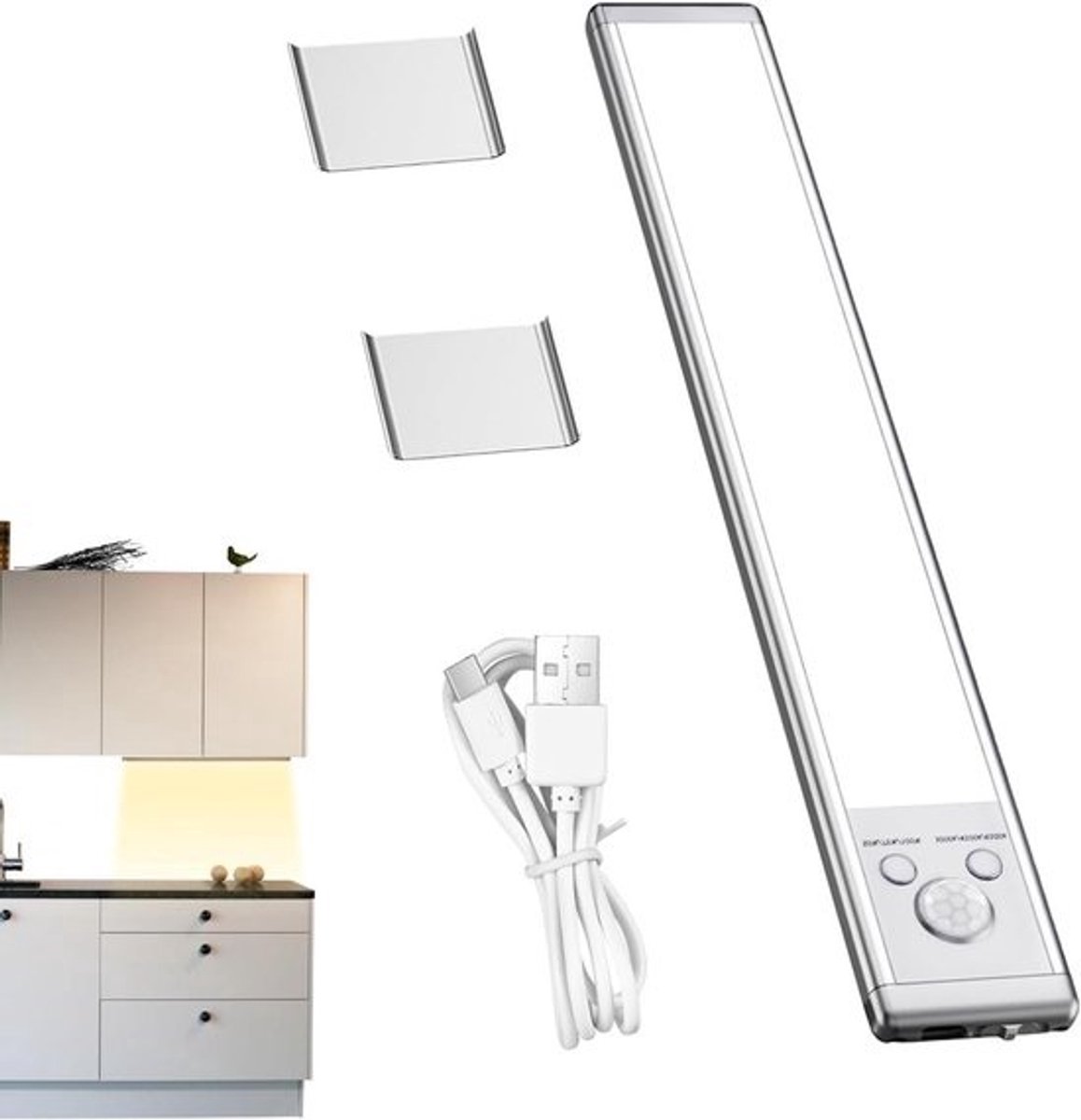 Onderkastverlichting - LED lamp - Bewegingsdetectie - Drie lichtniveaus - 25 cm - Wit