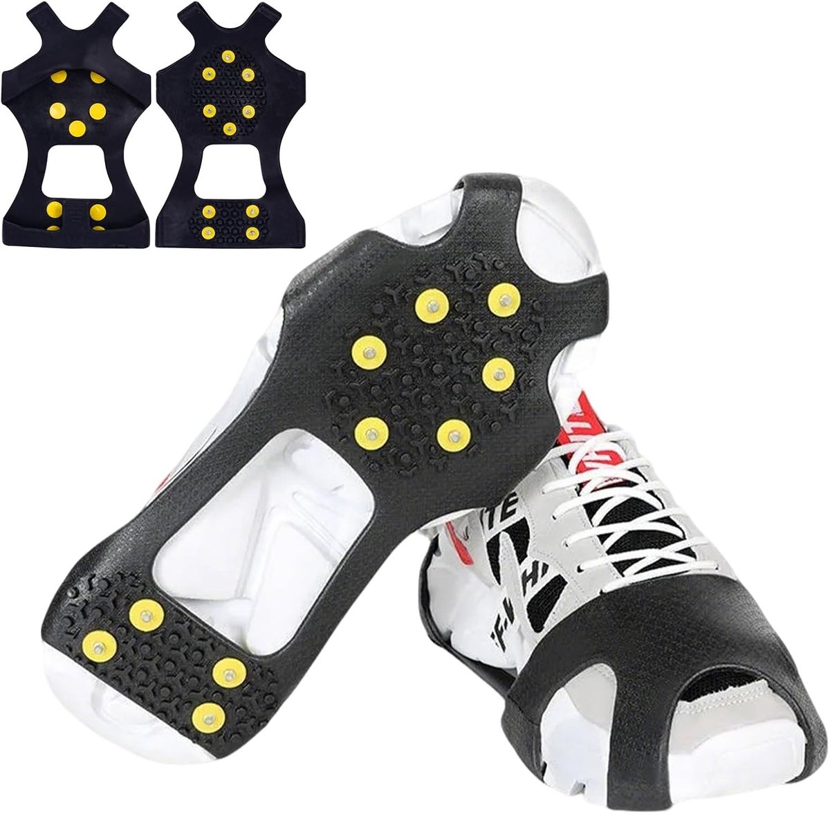 Duurzame Antislip Crampons voor Winterwandelen, Schoenklampen met Stalen Spikes voor Hiking en Vissen, Maat XL (44-48)