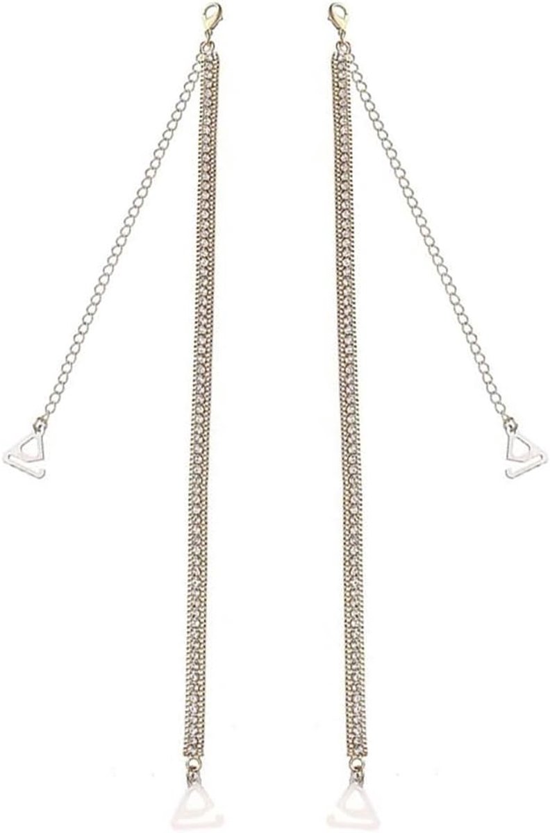 Gouden bh-bandjes voor dames met drie rijen rhinestones, ideaal voor dagelijks gebruik en speciale gelegenheden, trendy en fashionable.