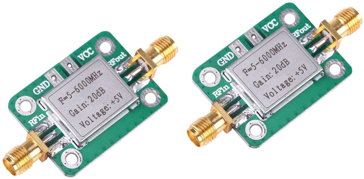 2x RF Signaalversterker - 20dB Gain 5-6000MHz