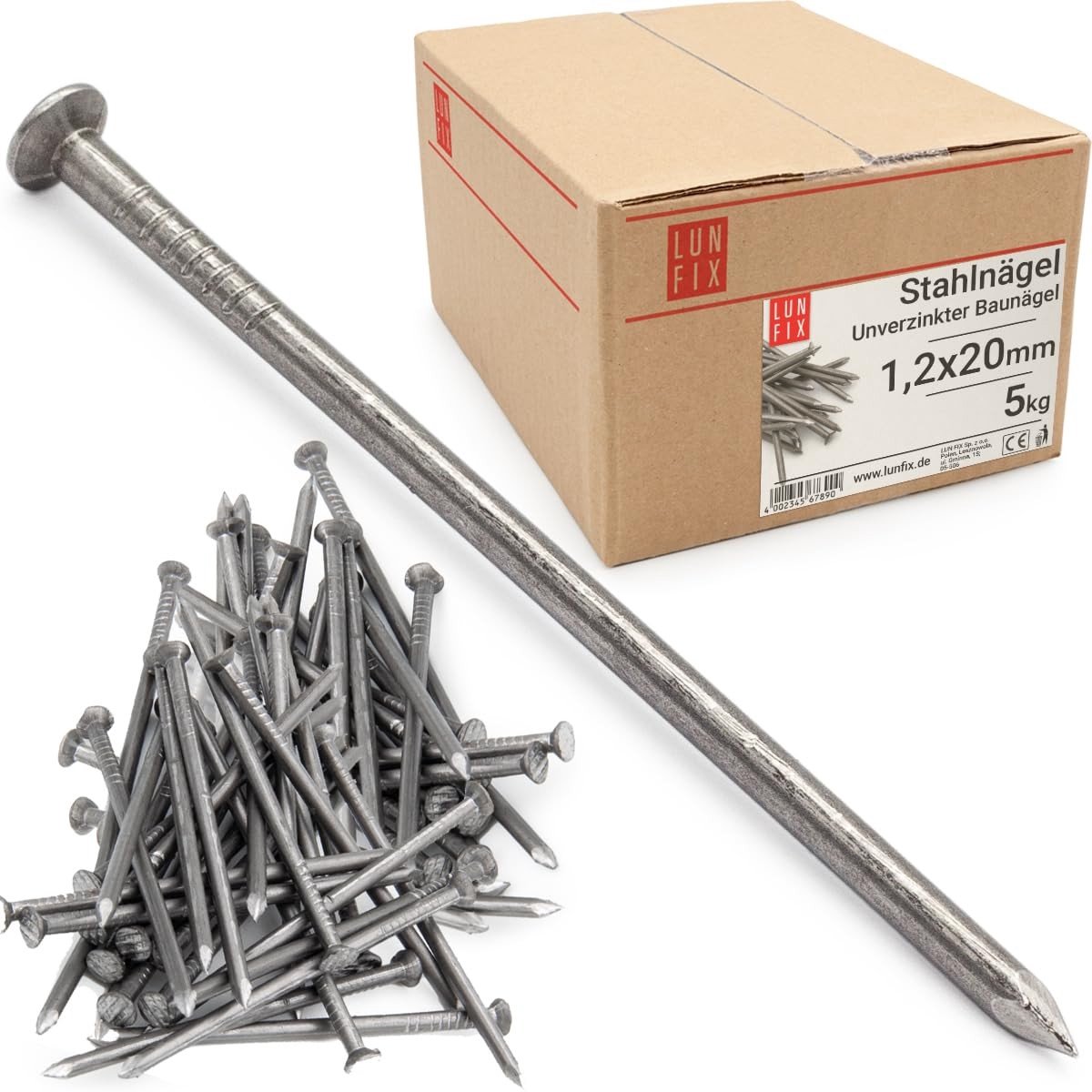 Houten spijkers 1.2 x 20 mm - 5 kg ongegalvaniseerd