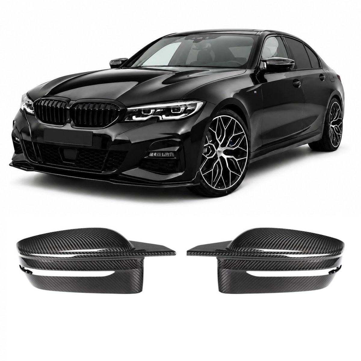 Spiegelkappen carbon look voor 3/4/5/6/7/8 serie - Set van 2