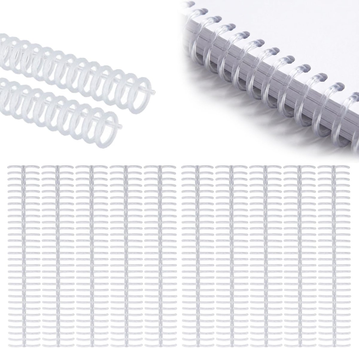 10 Stuks Plastic Binding Spillen, 19mm Diameter Binding Combs voor A4 B5 A5 Papier, Geschikt voor 150 Bladen en Zelfsnijdend Gebruik