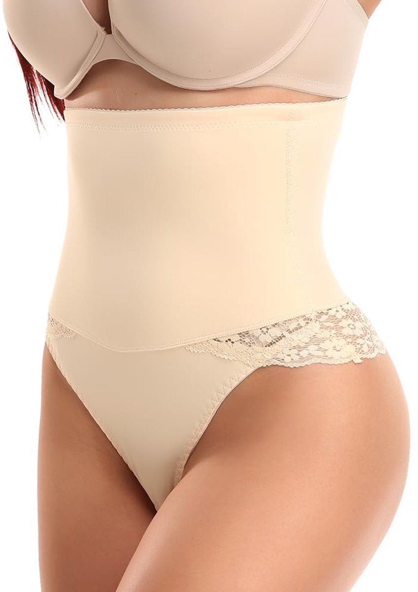 Hoge Taille Shapewear Slip - Beige