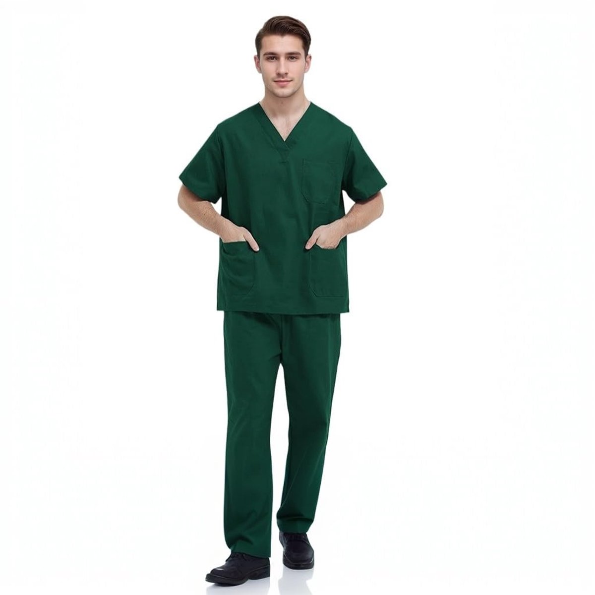 Medisch Scrub Top - Ademend en Katoen - Groen - 2XL