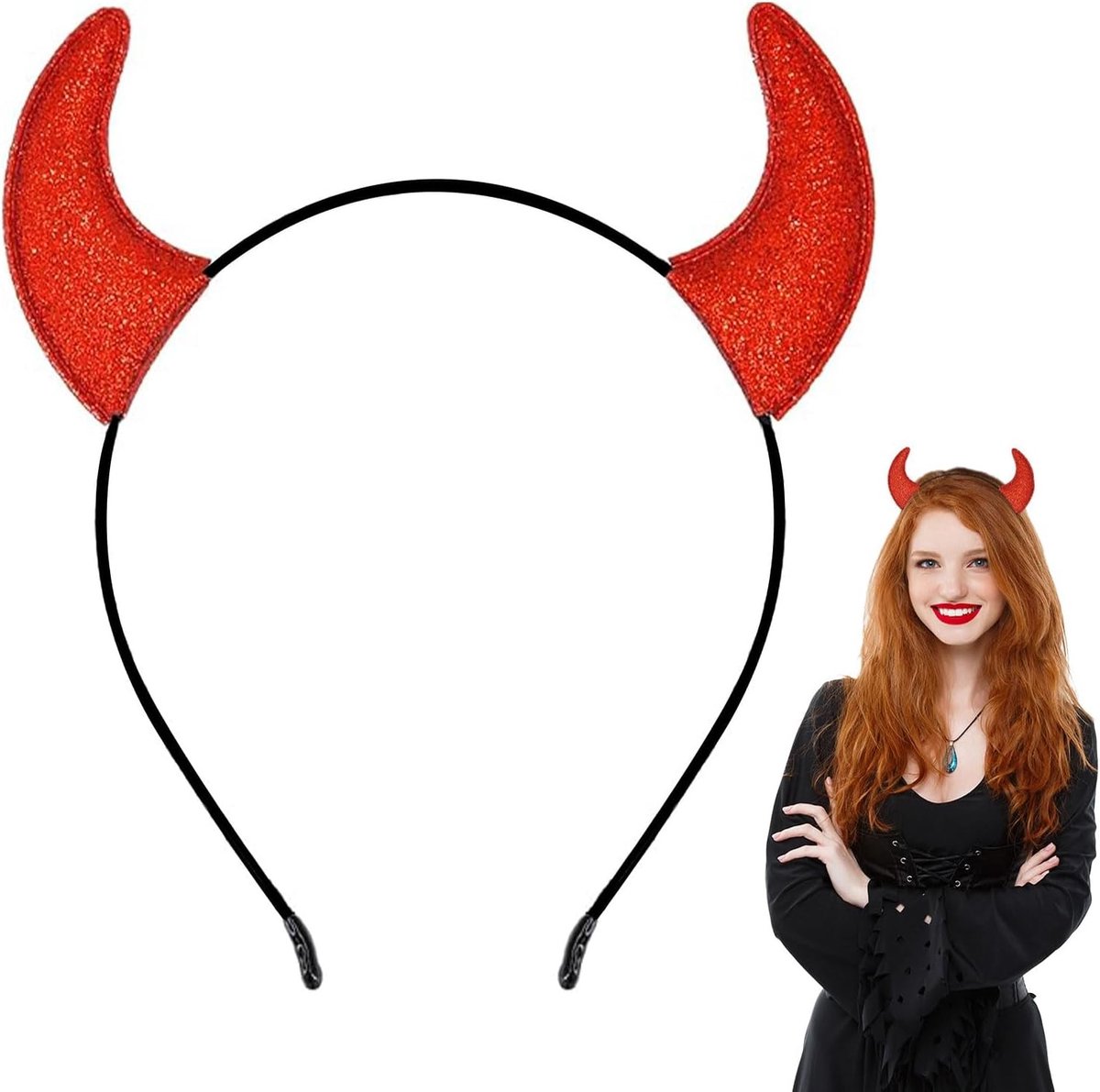 Halloween Hoorn Haarband voor Vrouwen, Geschikt voor Carnaval, Feestjes en Rollenspellen, Duivels Hoofddeksel met Unieke Ontwerpen