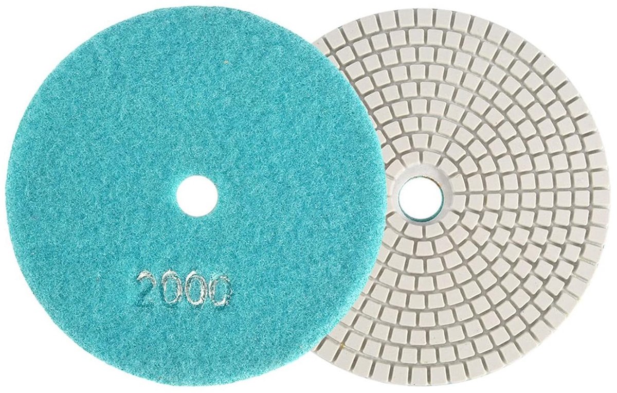 5 Inch Nat Polijstschijven voor Marmer en Beton, Sterke Slijpkracht, Glad Afwerking voor Steen en Glas (2000)