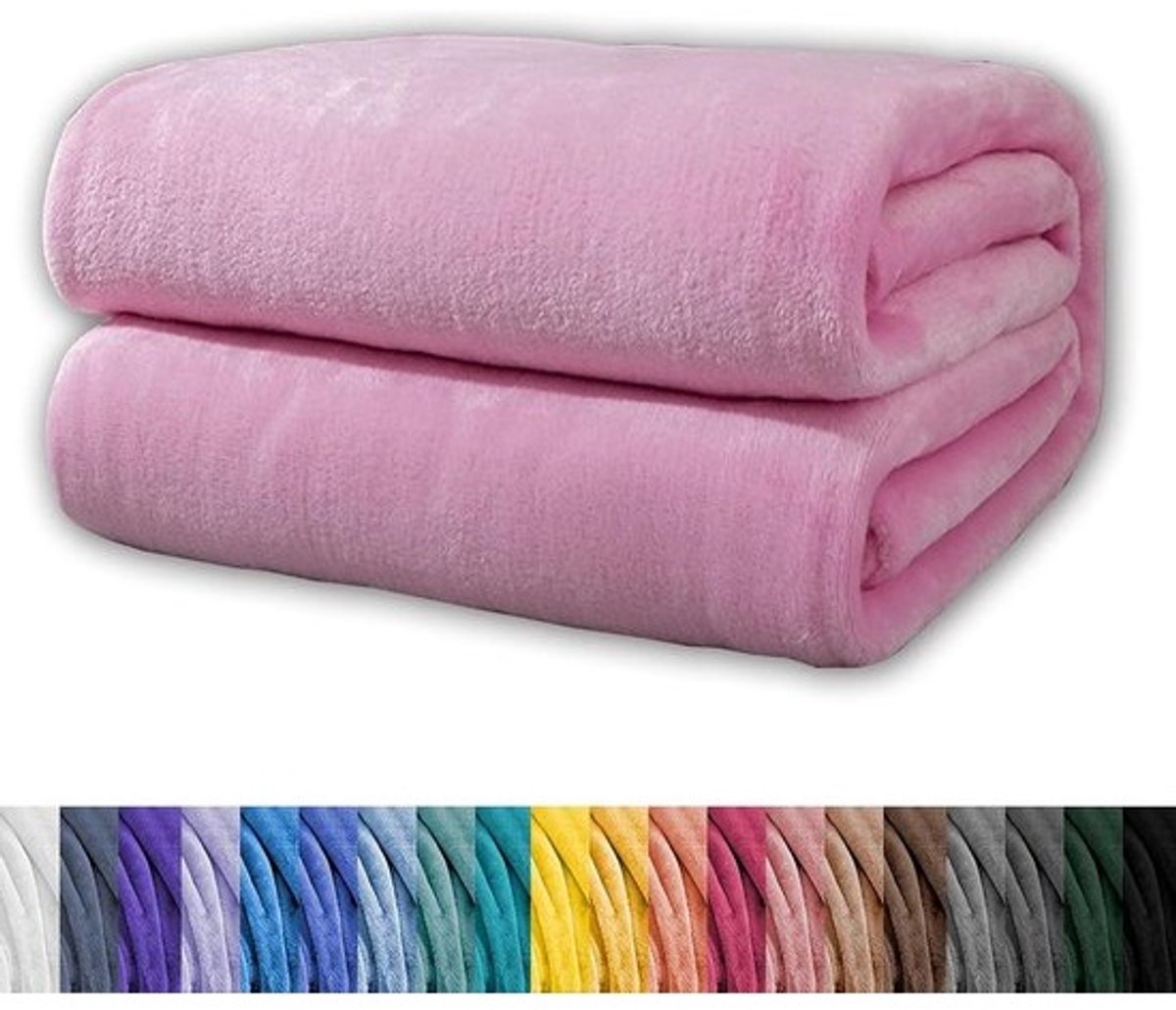 Knuffeldeken Fleece Plaid - Bankdeken Warm Deken - Ontspanning Comfort - Superzacht Kreukbestendig - 100 x 180 cm - Lichtroze