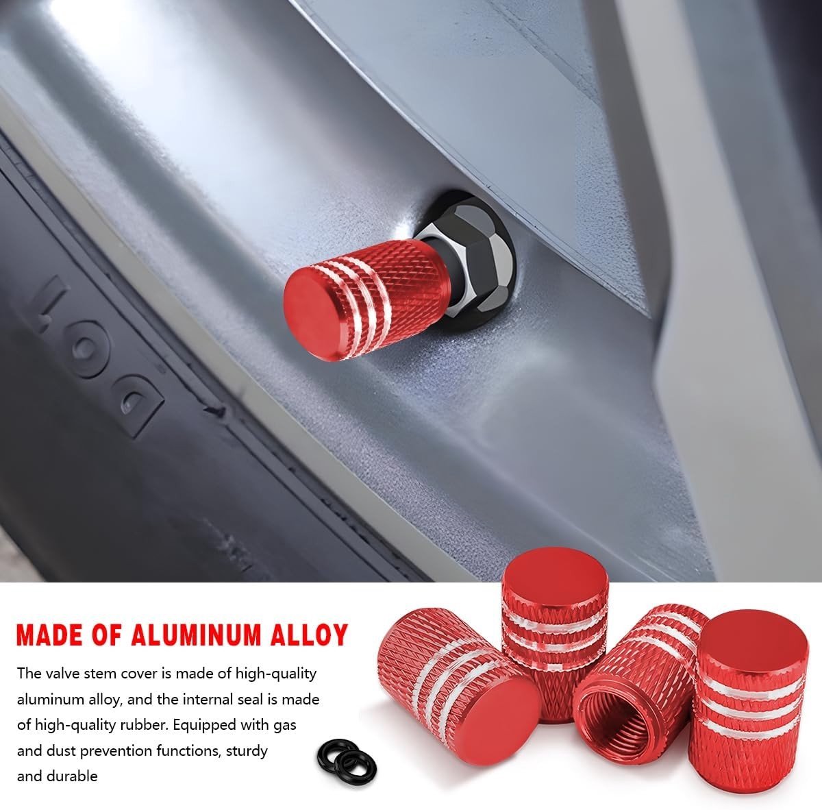Set van 12 Aluminium Ventieldoppen met Seal - Stofdoppen voor Auto, Motor en Fiets (Blauw) - Duurzaam, Waterdicht en Beschermend