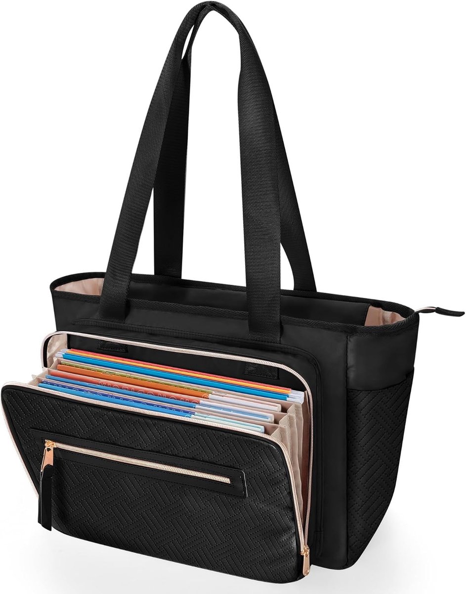 Lerarenlaptoptas 15,6 inch met Accordeonopbergvak, Ideale Computertas voor Werk, Kantoor en Reizen voor Vrouwen
