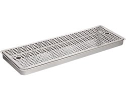 Bier Druppelbak - Roestvrij Staal - Bar Schoon Houden - Verwijderbare Lade - 50 Cm - Zilver