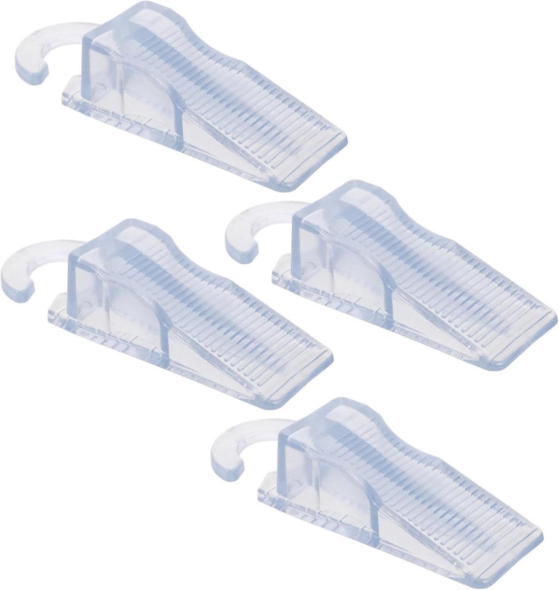 Deurstopper Set - Antislip Wiggen - Deuren Open Houden - Met Ophanghaak - 13 cm Lengte - Transparant