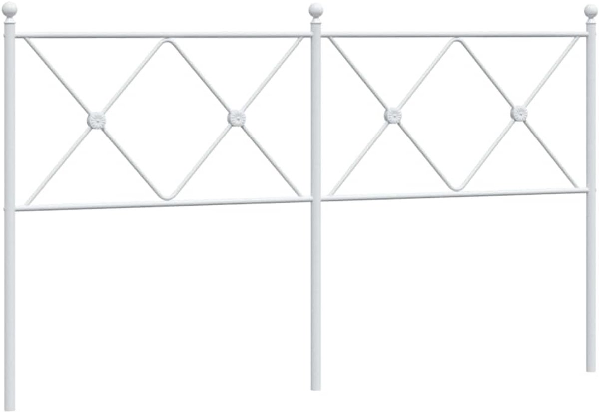 Hoofdbord Metaal - Bedachterwand - Lezen in bed - Moderne stalen buis - 160 cm breed - Wit