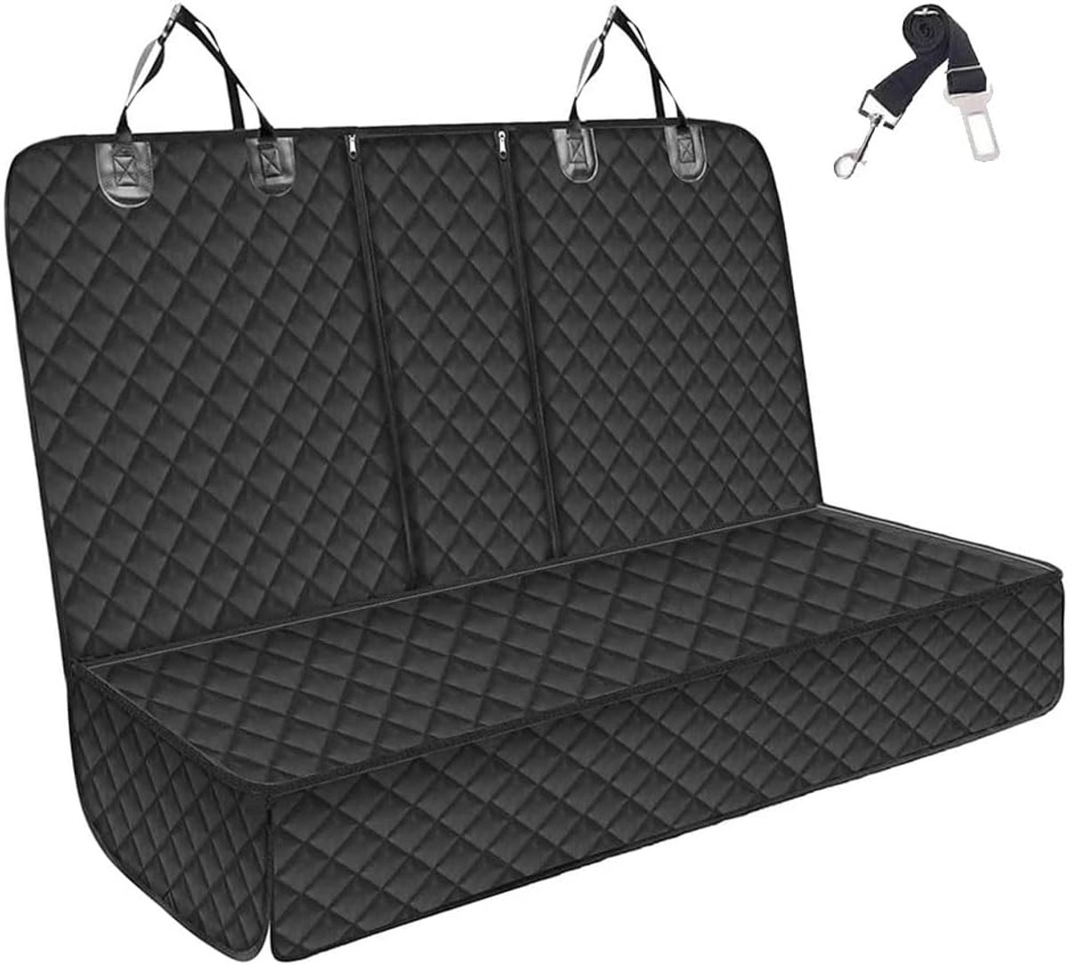 Honden Autostoelhoes - Beschermhoes Achterbank - Reizen met Huisdier - Waterdicht Antislip - Universeel Model - Zwart