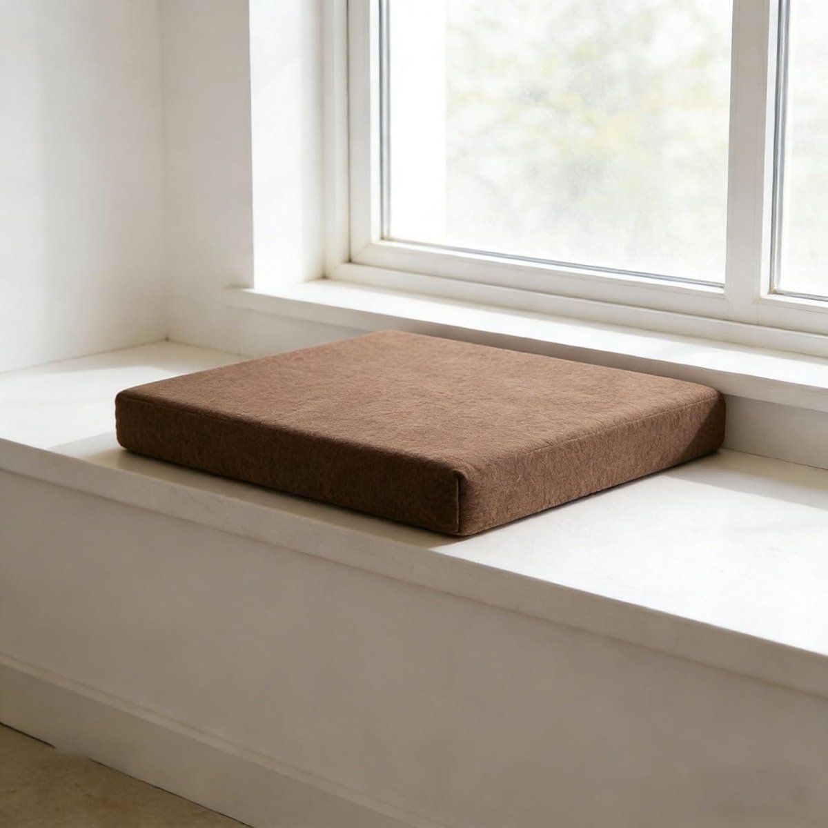 Zitkussen Bank - Linnen Kussen - Comfortabel Zitten - Afneembare Hoes - 40x170cm - Bruin