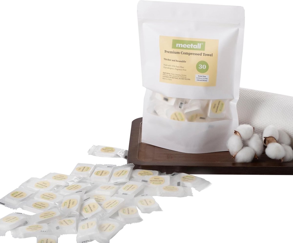 Gecomprimeerde Handdoektabletten - Viscosevezel - Ultra Zacht en Hypoallergeen - Draagbaar en Herbruikbaar - Voor Reizigers en Sportliefhebbers