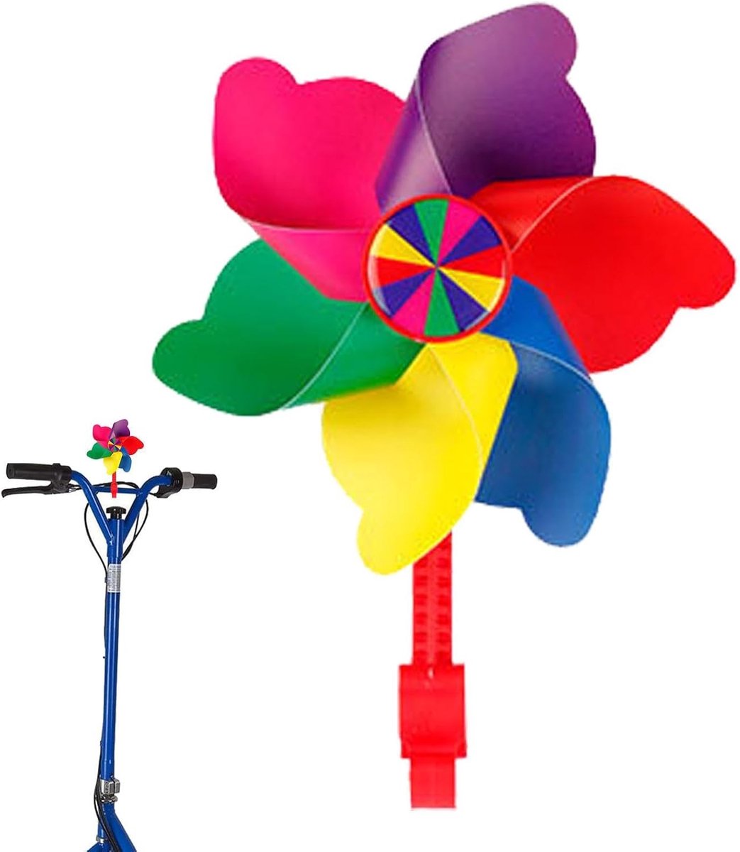 Fiets Windmolen Stuur Decoratie Kinderfiets Versieren Automatisch Draaiend 2-2.5 cm Diameter Regenboog