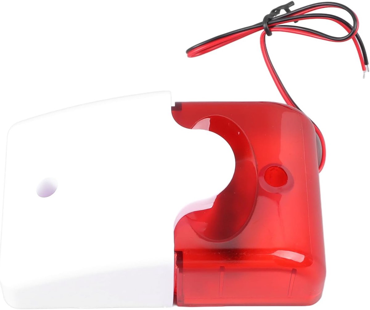 Bekabelde Stroboscoopsirene - Geluidsalarm Knipperlicht - Veiligheid Verhoging - Luid Alarm Geluid - 14x9x5 cm - Rood