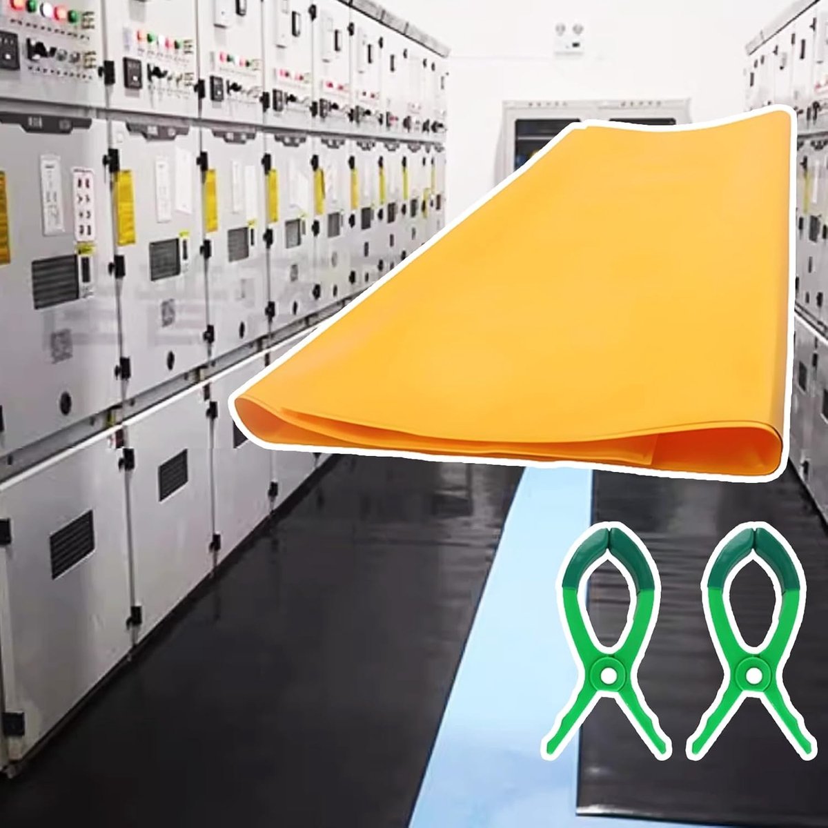 Isolatiedeken Elektrisch - Veiligheidsdeken Schakelbord - Werkplek Beveiligen - Niet-geleidend Materiaal - 100x80 cm - Geel