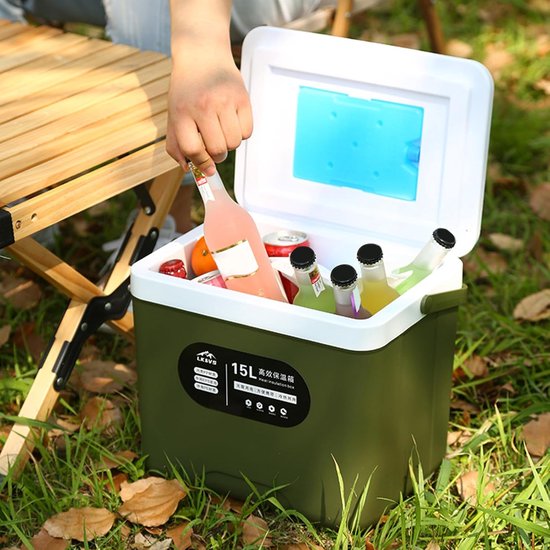 Isolatiebox - Draagbare koeler - Buitenactiviteiten - Geïntegreerde flesopener - 15 liter - Wit — afbeelding 4