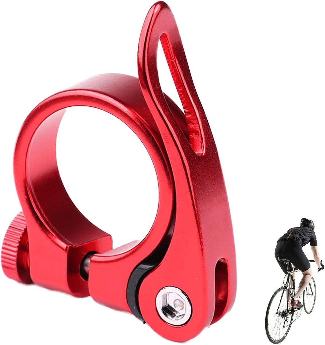 Zadelpenklem - Fietszadelklem - Fietsaanpassing - Snelle ontgrendeling - 30-32mm - Rood