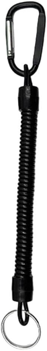 Vis Lanyard Touw - Antidiefstal Koord - Veilig Vissen - Flexibel PU Materiaal - 21 cm - Zwart
