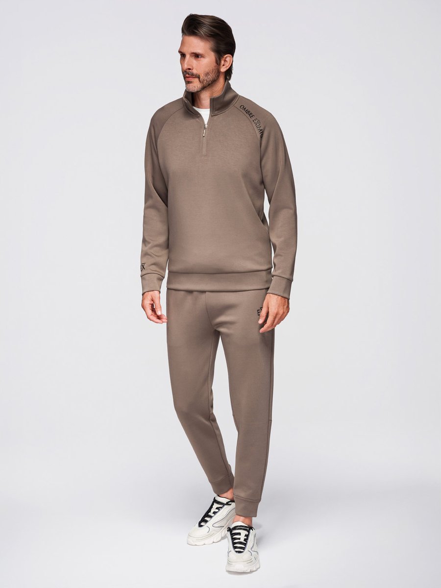 OMBRE Set - viscose - lange mouw - effen Bruin M