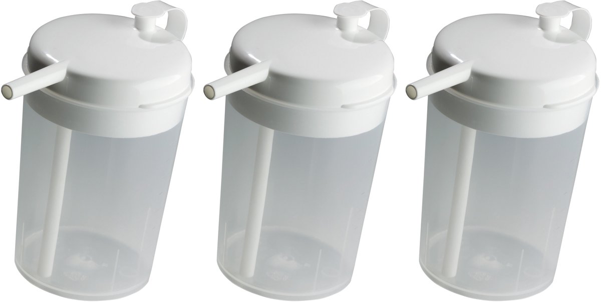 Novo Cup - Drinkbeker Liggend - Drinkhulpmiddel - Lekvrij - 250 ml - 3 Stuks