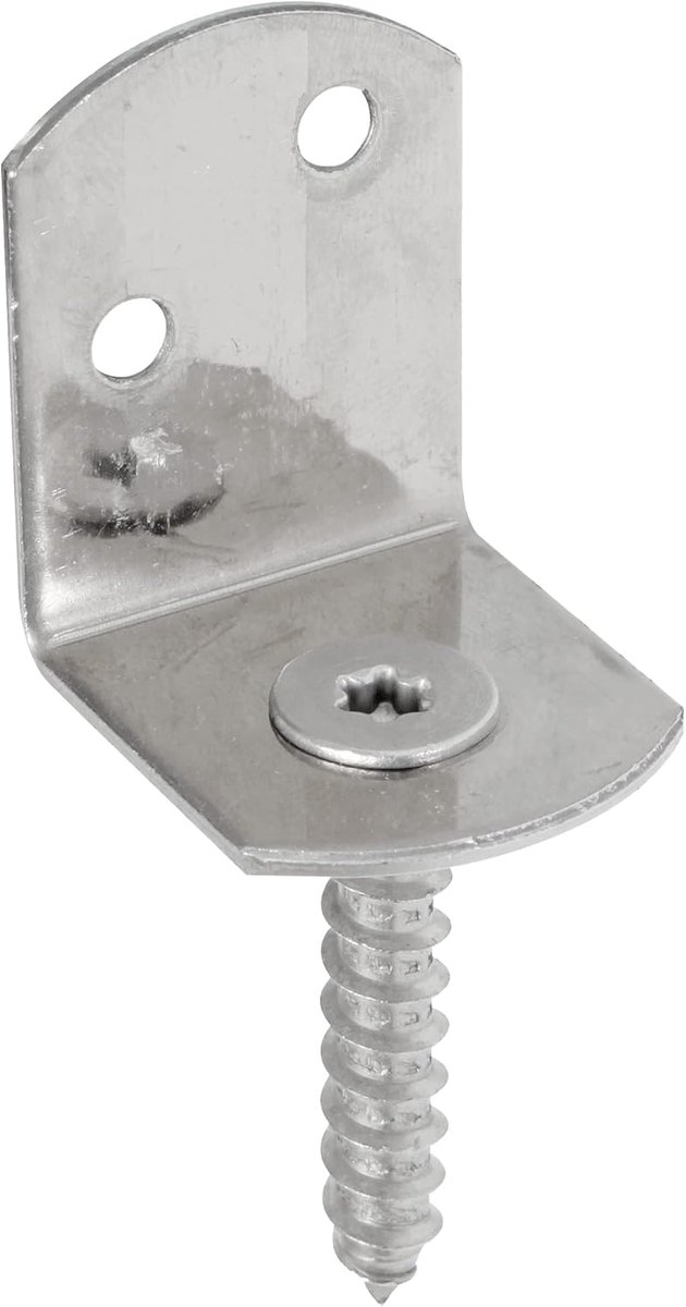 Wattenschuttinghouder L-vorm - Vlechtschermhouder Hoekbeugel - Hekwerk Bevestigen - Roestvrij Staal - 83 mm hoog - Zilverkleurig