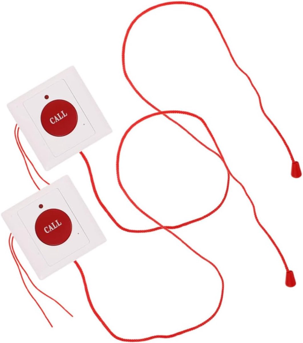 Noodknop Ouderen - Alarmknop Senioren - Snelle Hulp Oproepen - Trekkoord Ontwerp - 8.50X8.50X1.00CM - Wit