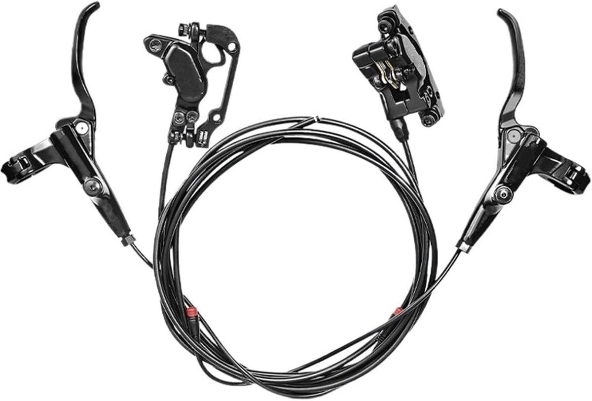 Hydraulische Fietsrem Set - Fiets Remmen - Veilig Fietsen - 4-Zuiger Systeem - 1150mm 1950mm - Zwart